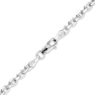 Finished Diamond Cut Round Cable Anklet in 14K White Gold (1.05 mm - 2.20 mm)