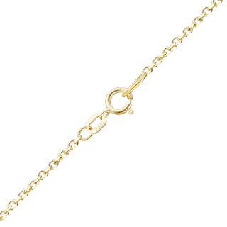 Finished Diamond Cut Round Cable Necklace with Spring Ring in 14K Yellow Gold (1.05 mm)