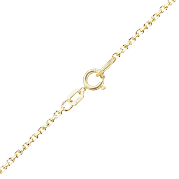 Finished Diamond Cut Round Cable Necklace with Spring Ring in 14K Yellow Gold (1.05 mm)