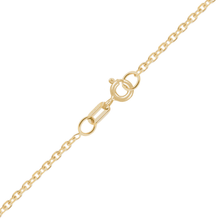 Finished Diamond Cut Round Cable Necklace with Spring Ring in 14K Yellow Gold (1.05 mm)