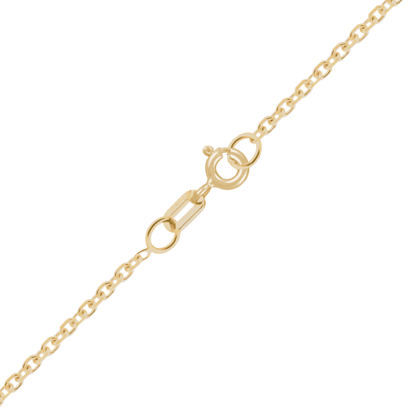Finished Diamond Cut Round Cable Necklace with Spring Ring in 14K Yellow Gold (1.05 mm)