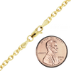 Finished Diamond Cut Round Cable Necklace in 18K Yellow Gold (1.05 mm - 3.00 mm)