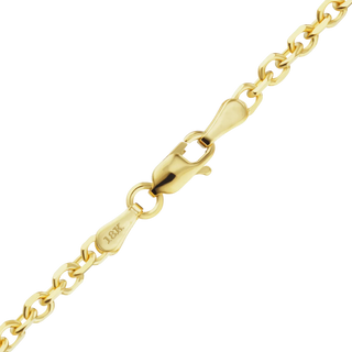 Finished Diamond Cut Round Cable Anklet in 18K Yellow Gold (1.05 mm - 3.00 mm)
