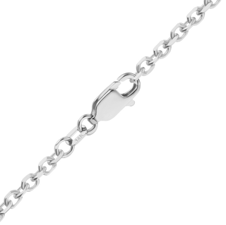 Finished Diamond Cut Round Cable Bracelet in 18K White Gold (1.05 mm - 1.80 mm)