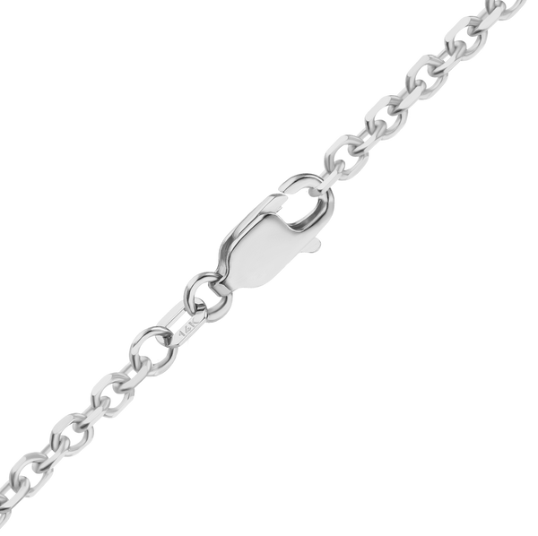 Finished Diamond Cut Round Cable Bracelet in 18K White Gold (1.05 mm - 3.00 mm)