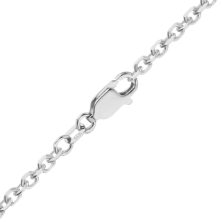 Finished Diamond Cut Round Cable Anklet in 18K White Gold (1.05 mm - 3.00 mm)