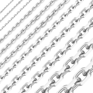 Bulk / Spooled Diamond Cut Cable Chain in Sterling Silver (0.90 mm - 8.00 mm)