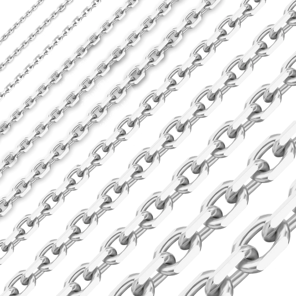 Bulk / Spooled Diamond Cut Cable Chain in Sterling Silver (0.90 mm - 8.00 mm)