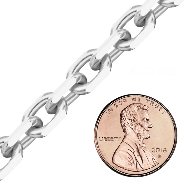 Bulk / Spooled Diamond Cut Cable Chain in Sterling Silver (0.90 mm - 8.00 mm)