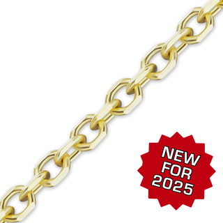 Bulk / Spooled Diamond Cut Round Hollow Cable Chain in 14K Yellow Gold (1.50 mm - 3.80 mm)