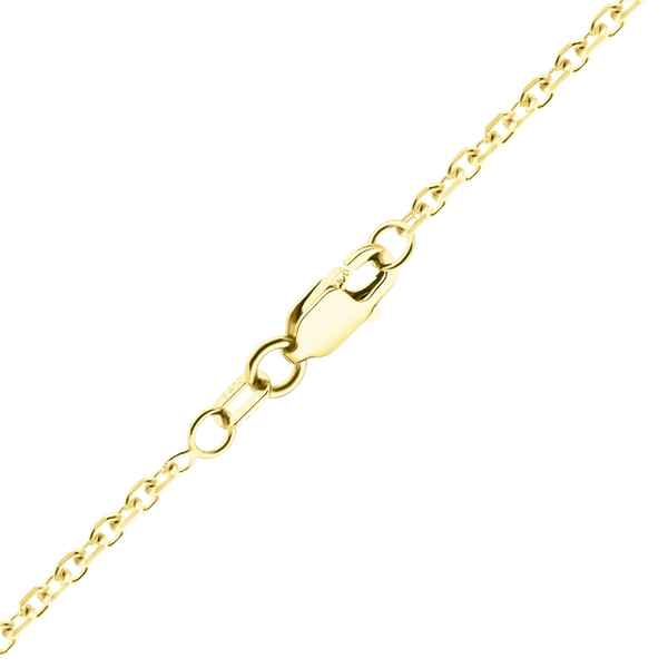 Finished Diamond Cut Round Semi-Solid Cable Anklet in 14K Yellow Gold (1.50 mm - 3.80 mm)