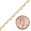 Bulk / Spooled Diamond Cut Round Hollow Cable Chain in 14K Yellow Gold (1.05 mm - 3.80 mm)