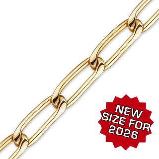 Bulk / Spooled Elongated Curb Chain in 14K Gold-Filled (2.50 mm - 5.30 mm)