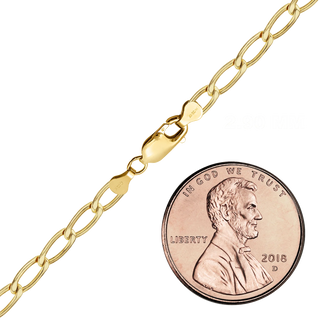 Finished Elongated Curb Anklet in 14K Gold-Filled (2.90 mm - 5.10 mm)