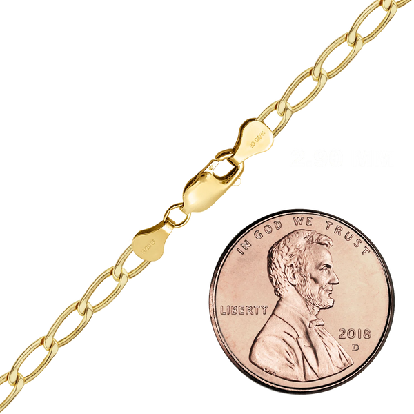 Finished Elongated Curb Bracelet in 14K Gold-Filled (2.90 mm - 5.10 mm)