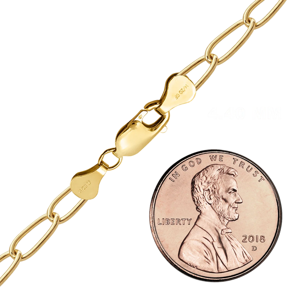 Finished Elongated Curb Anklet in 14K Gold-Filled (2.50 mm - 5.30 mm)