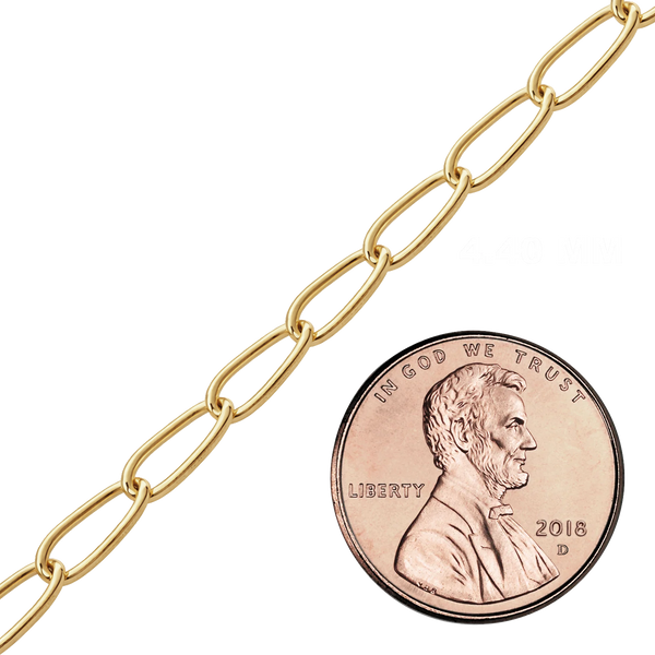 Bulk / Spooled Elongated Curb Chain in 14K Gold-Filled (2.50 mm - 5.30 mm)