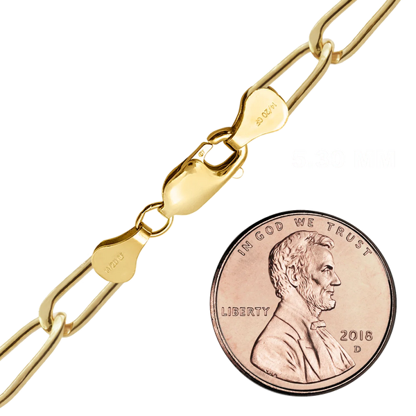 Finished Elongated Curb Anklet in 14K Gold-Filled (2.50 mm - 5.30 mm)