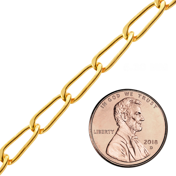 Bulk / Spooled Elongated Curb Chain in 14K Gold-Filled (2.50 mm - 5.30 mm)