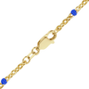 Finished Cable Anklet with Blue Enamel Beads in 14K Gold-Filled (1.20 mm)