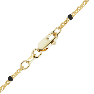 Finished Cable Bracelet with Black Enamel Beads in 14K Gold-Filled (1.20 mm)