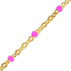 Bulk / Spooled Cable Chain with Pink Enamel Beads in 14K Yellow Gold (1.20 mm)