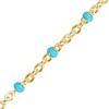 Bulk / Spooled Cable Chain with Teal Enamel Beads in 14K Yellow Gold (1.20 mm)