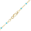Finished Cable Anklet with Teal Enamel Beads in 14K Yellow Gold (1.20 mm)