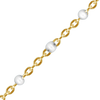 Bulk / Spooled Cable Chain with White Enamel Beads in 14K Gold-Filled (1.20 mm)