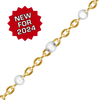 Bulk / Spooled Cable Chain with White Enamel Beads in 14K Gold-Filled (1.20 mm)