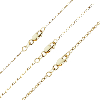 Finished Elongated Flat Cable Necklace in 14K Yellow Gold (0.80 mm - 1.20 mm)