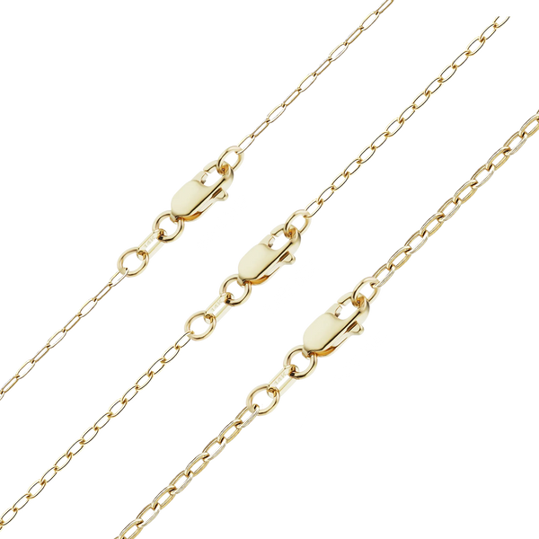 Finished Elongated Flat Cable Necklace in 14K Yellow Gold (0.80 mm - 1.20 mm)