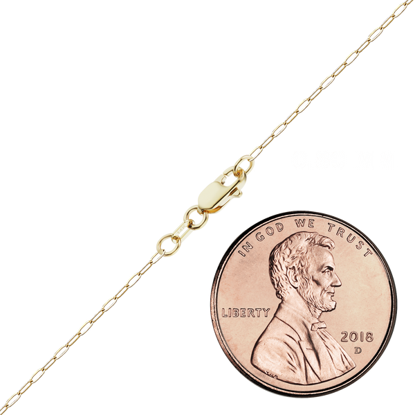 Finished Elongated Flat Cable Bracelet in 14K Yellow Gold (0.80 mm - 1.20 mm)