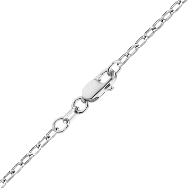 Finished Elongated Flat Cable Necklace in 14K White Gold (1.20 mm)