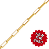Bulk / Spooled Elongated Flat Cable Chain in 14K Yellow Gold (1.30 mm - 1.80 mm)