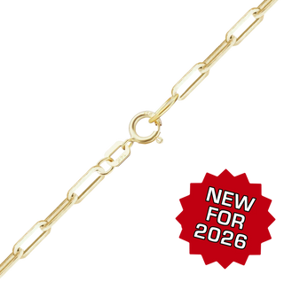 Finished Elongated Flat Cable Bracelet in 14K Yellow Gold (1.30 mm - 1.80 mm)