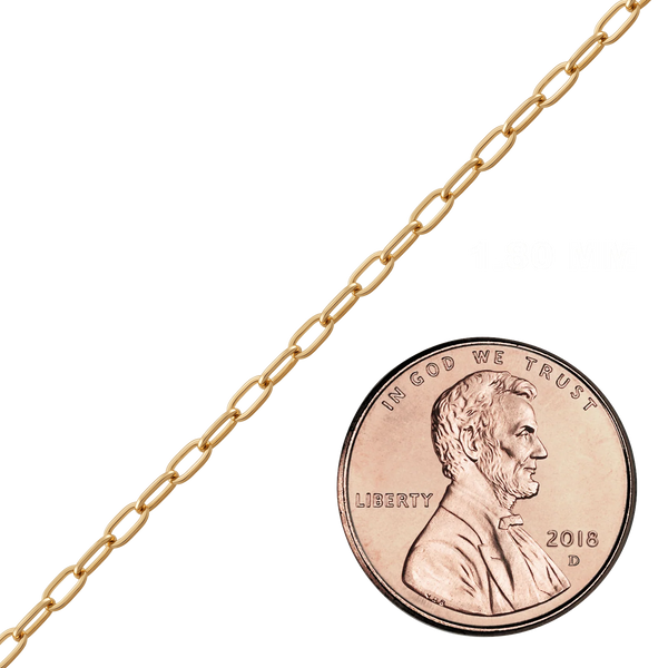 Bulk / Spooled Elongated Flat Cable Chain in 14K Yellow Gold (1.30 mm - 2.70 mm)