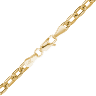 Finished Elongated Flat Cable Necklace in 14K Yellow Gold (0.80 mm - 1.20 mm)