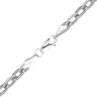 Finished Elongated Flat Cable Necklace in 14K White Gold (1.20 mm)