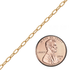 Bulk / Spooled Elongated Flat Cable Chain in 14K Yellow Gold (1.30 mm - 2.70 mm)
