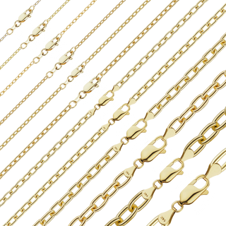 Finished Elongated Cable Bracelet in 14K Yellow Gold (0.85 mm - 5.90 mm)