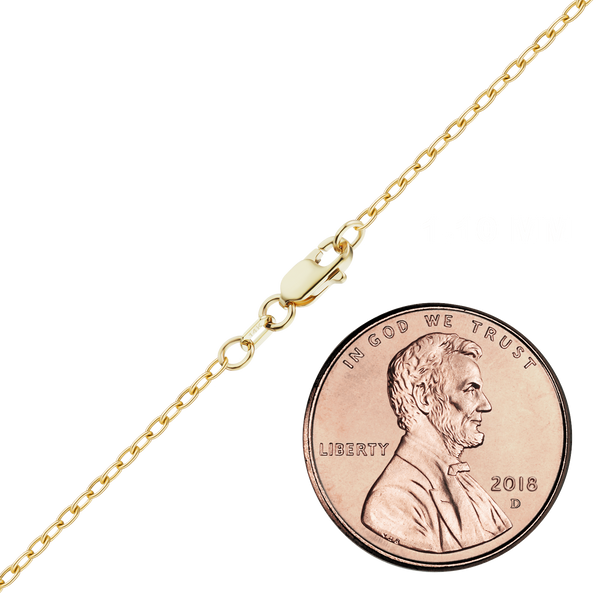 Finished Elongated Cable Necklace in 14K Yellow Gold (0.85 mm - 5.90 mm)