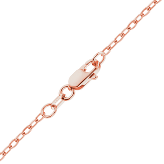 Finished Elongated Cable Necklace in 14K Pink Gold (1.10 mm)