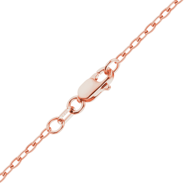 Finished Elongated Cable Anklet in 14K Pink Gold (1.10 mm)