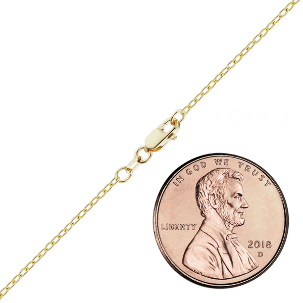 Finished Elongated Cable Necklace in 14K Yellow Gold (0.75 mm - 5.90 mm)