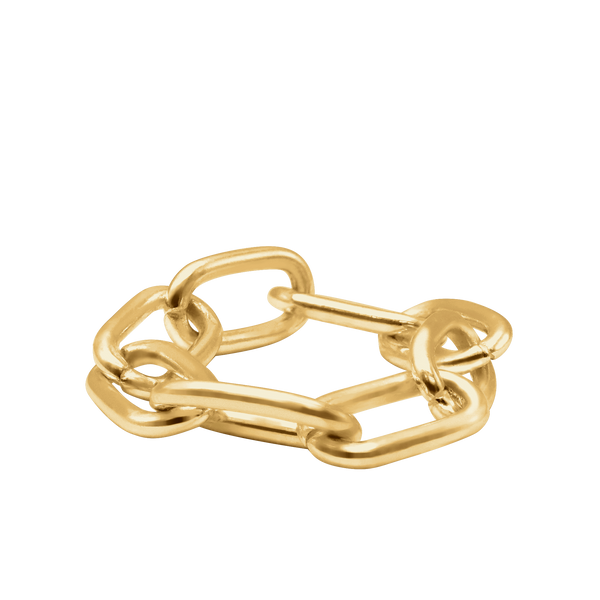 Elongated Cable Chain Ring in 14K Yellow Gold (Sizes 4-11) (2.2 mm - 5.9 mm)