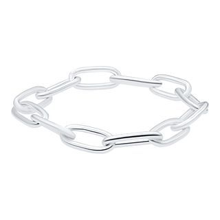 Light Elongated Cable Chain Ring in Sterling Silver (Sizes 4-12) (3.1 mm - 6.2 mm)