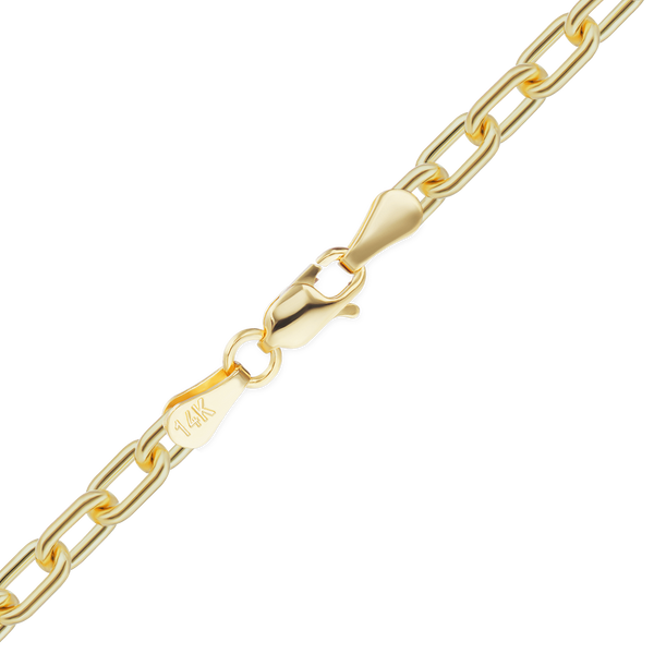 Finished Elongated Cable Bracelet in 18K Yellow Gold (1.20 mm - 3.60 mm)