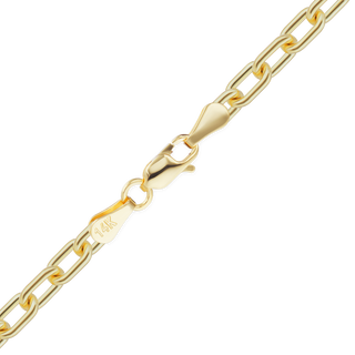 Finished Elongated Cable Bracelet in 14K Yellow Gold (0.75 mm - 5.90 mm)