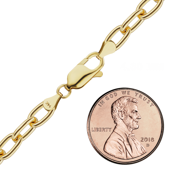 Finished Elongated Cable Bracelet in 14K Yellow Gold (0.85 mm - 5.90 mm)